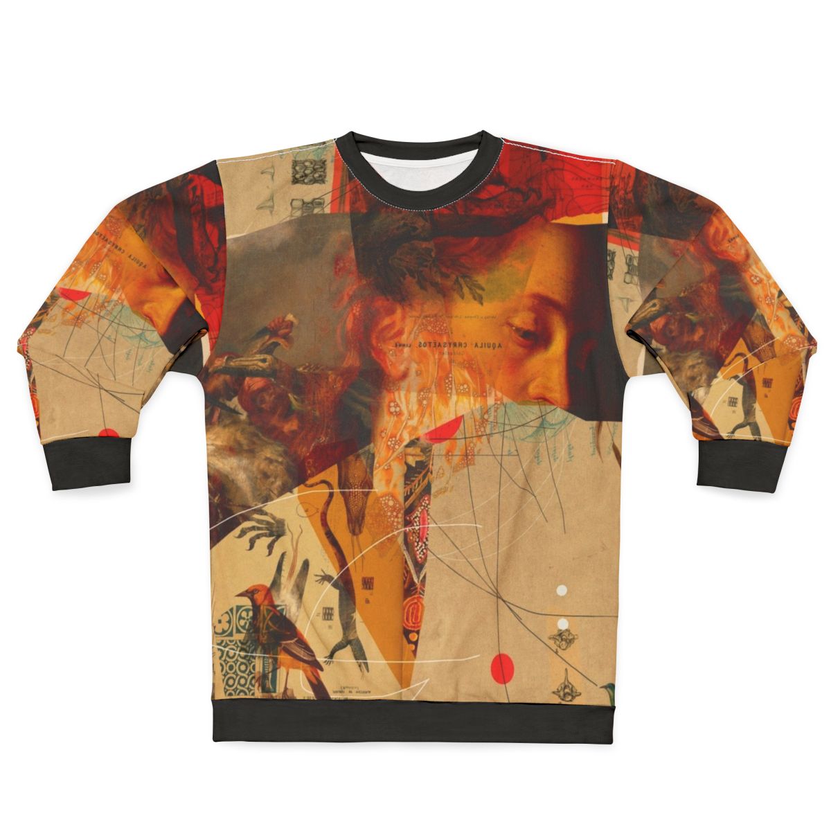 Transformations sweatshirt featuring collage art and surreal design