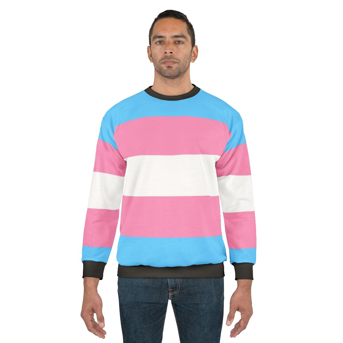 Transgender pride sweatshirt with pride flag design