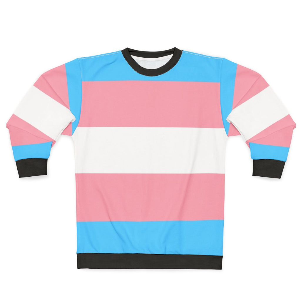 Transgender Pride Flag Sweatshirt with Rainbow Colors