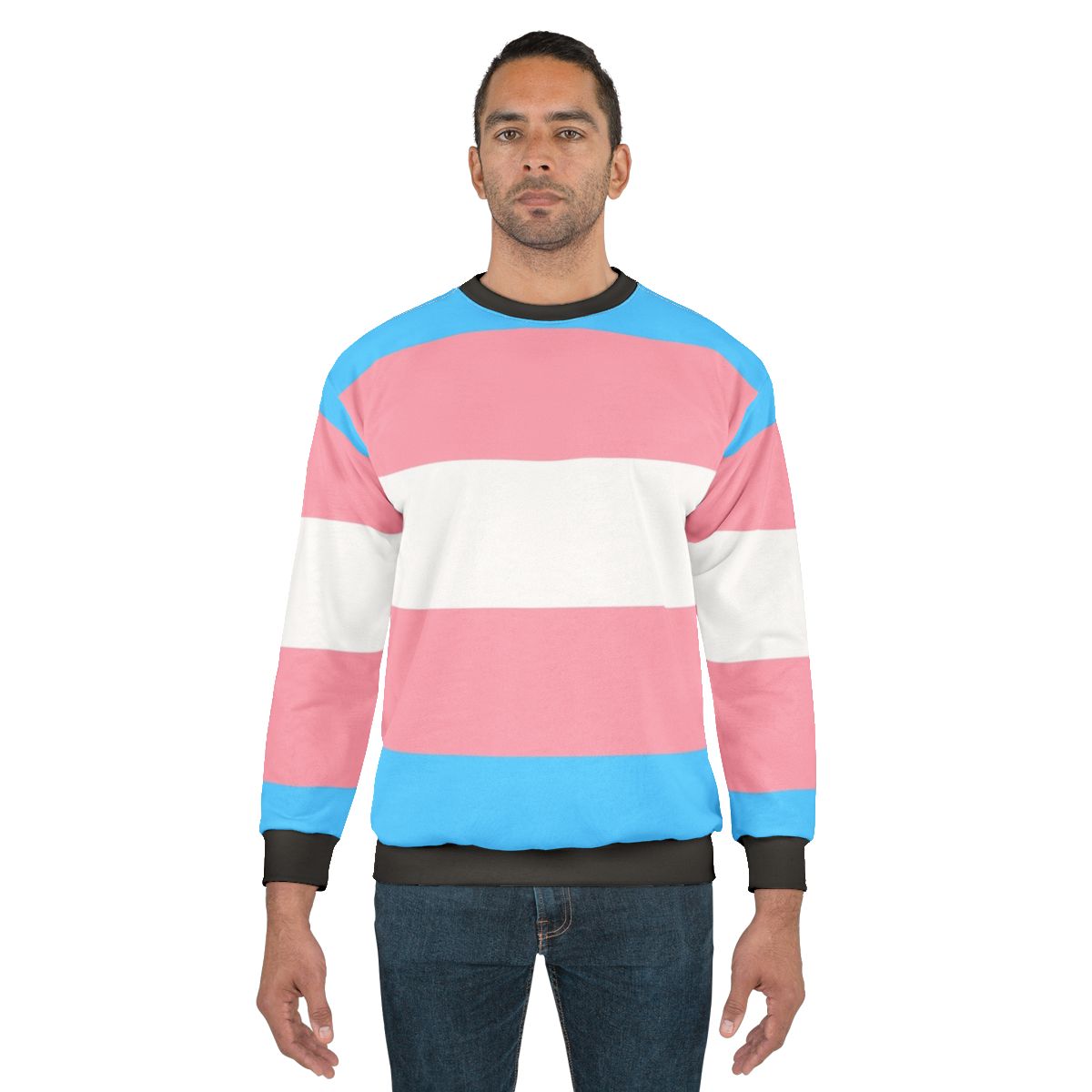 Transgender Pride Flag Sweatshirt with Rainbow Colors