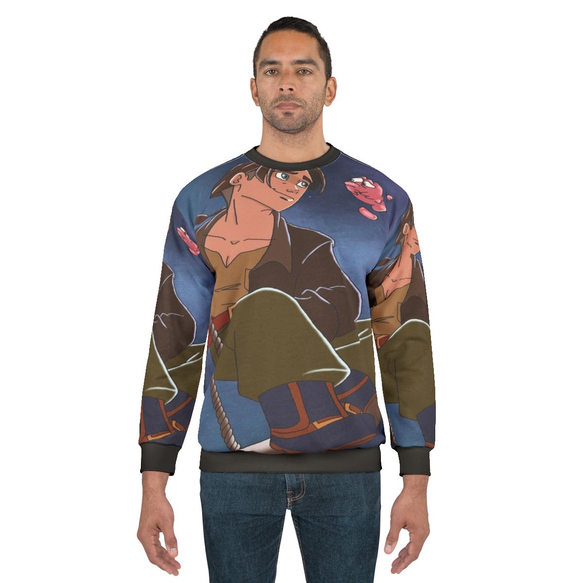 Treasure Planet sci-fi themed sweatshirt with retro space graphic