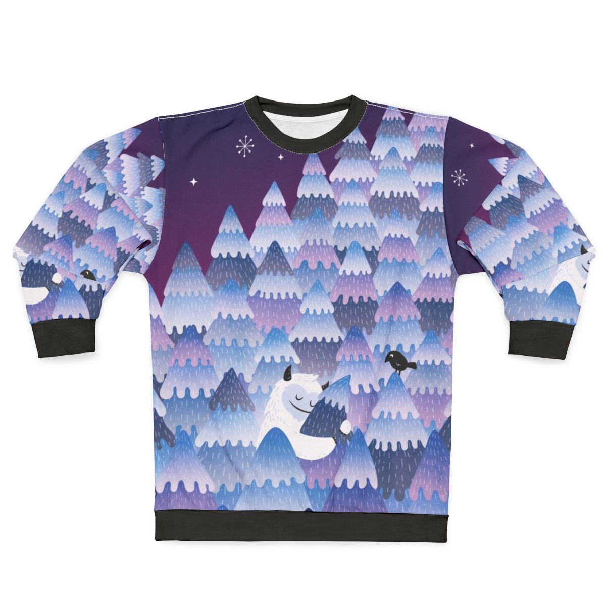 Cozy night tree hugger sweatshirt with forest creature design
