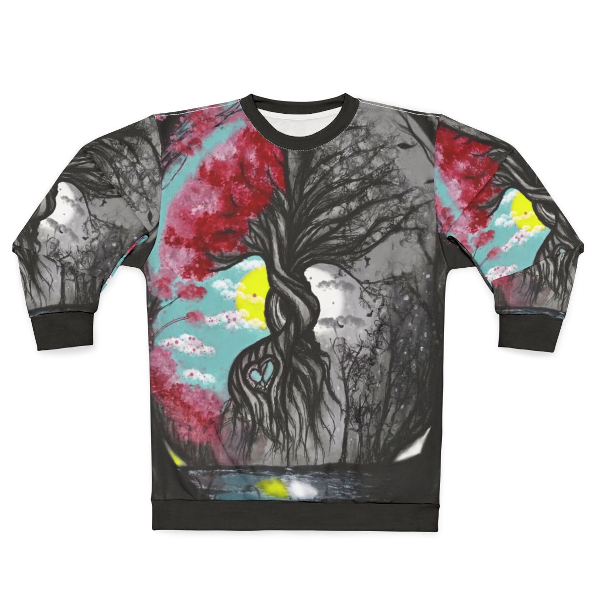Tree of Life and Death Sweatshirt with Poetic Reflection
