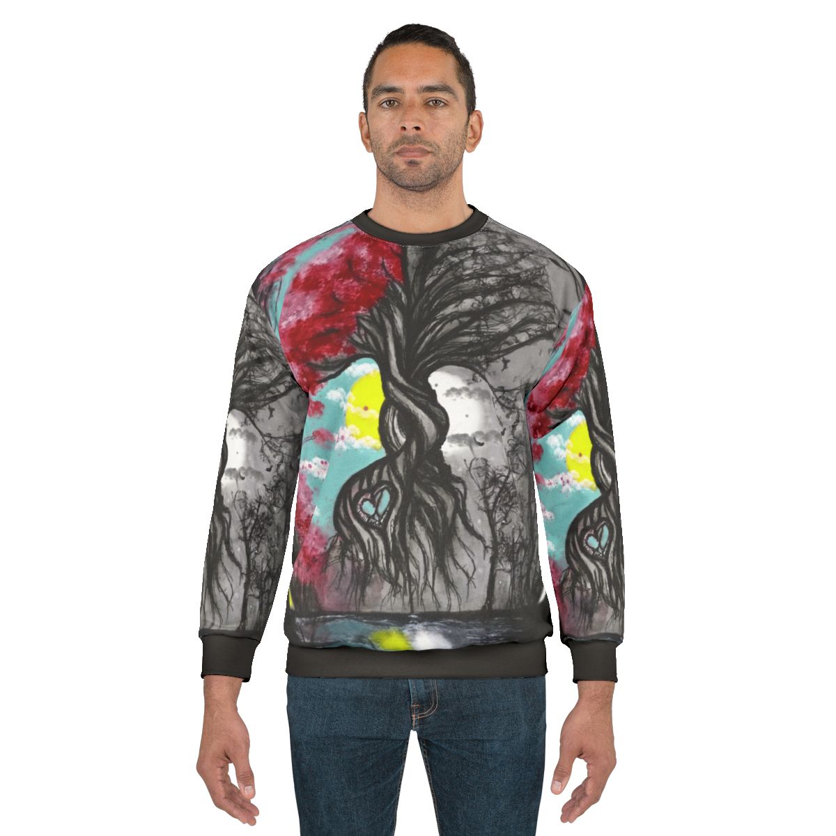 Tree of Life and Death Sweatshirt with Poetic Reflection