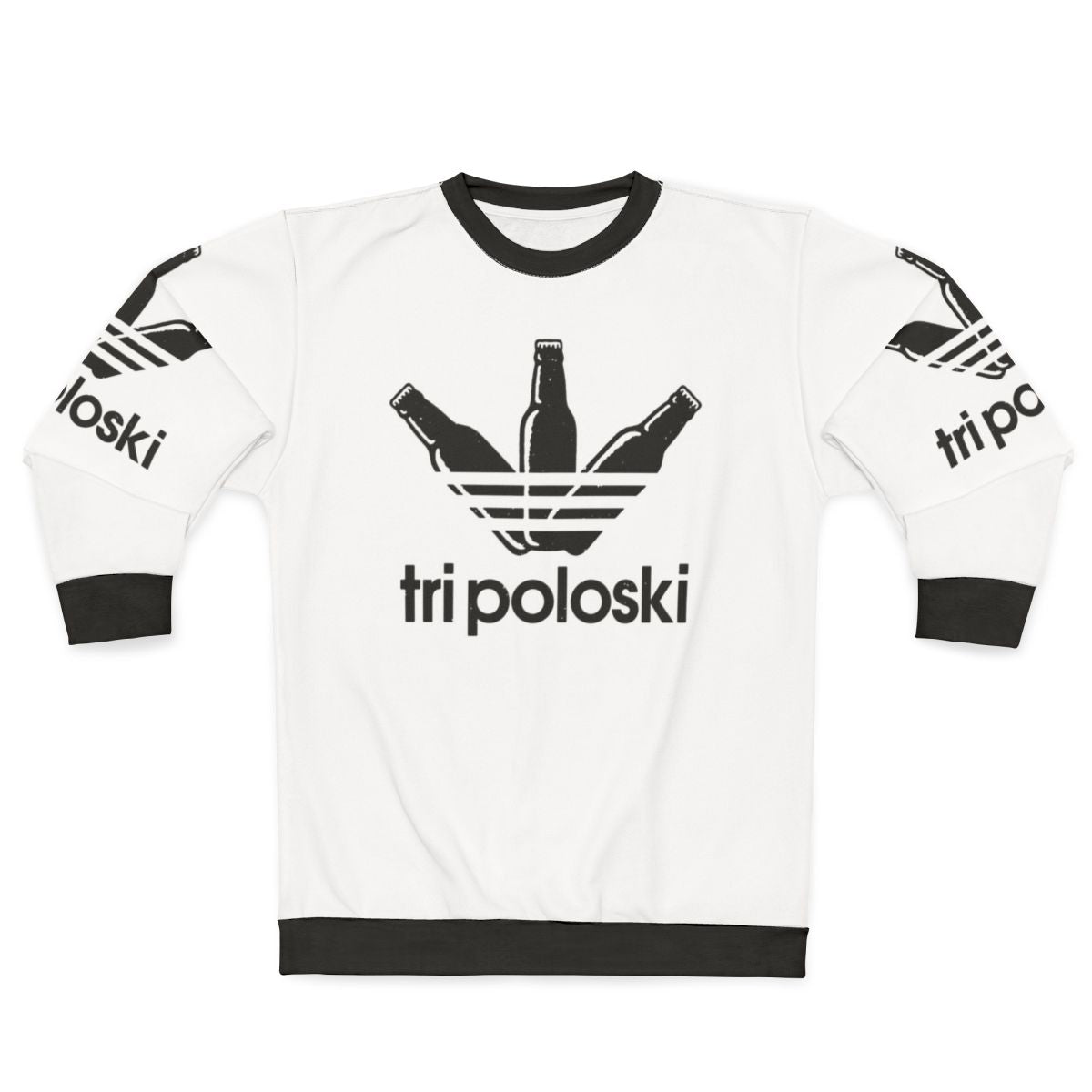 Russian Tri Poloski Sweatshirt with Slavic Tracksuit Design and Hardbass Rave Inspired Graphics