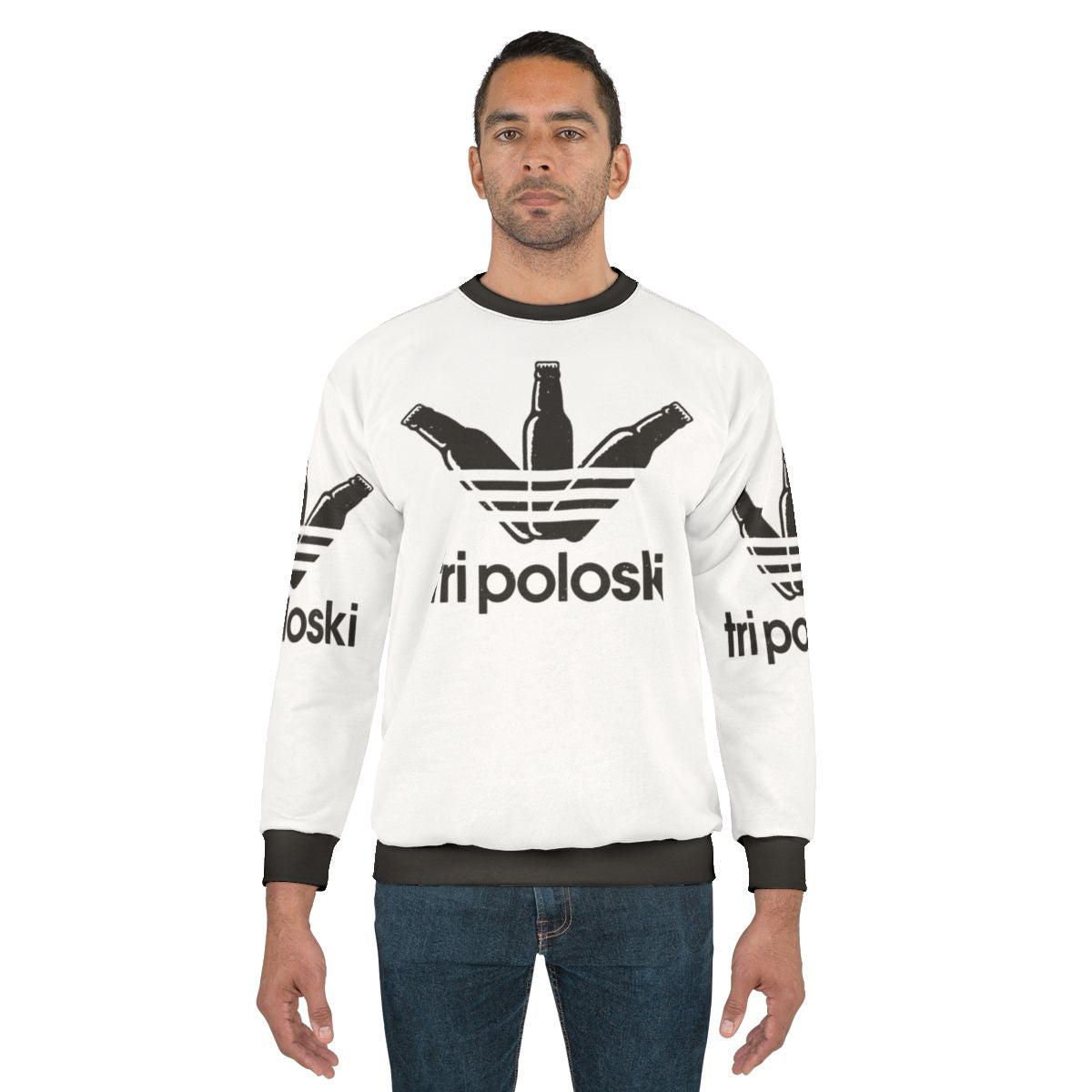Russian Tri Poloski Sweatshirt with Slavic Tracksuit Design and Hardbass Rave Inspired Graphics