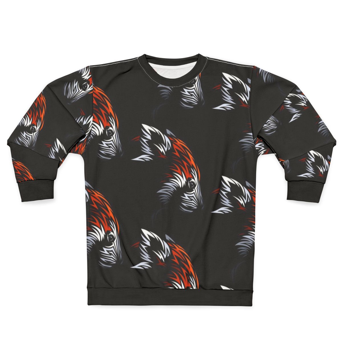 Tribal red panda design on a comfortable sweatshirt