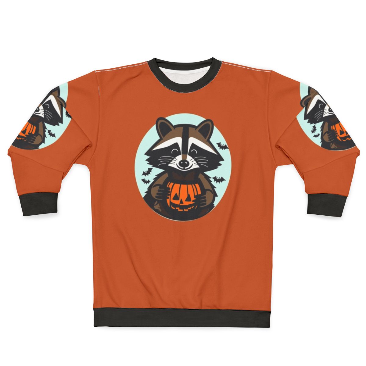 Spooky Halloween Raccoon Sweatshirt with Trick or Treat Design