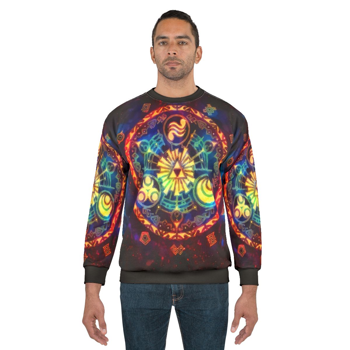 Triforce Space Sweatshirt featuring Legend of Zelda gaming graphics