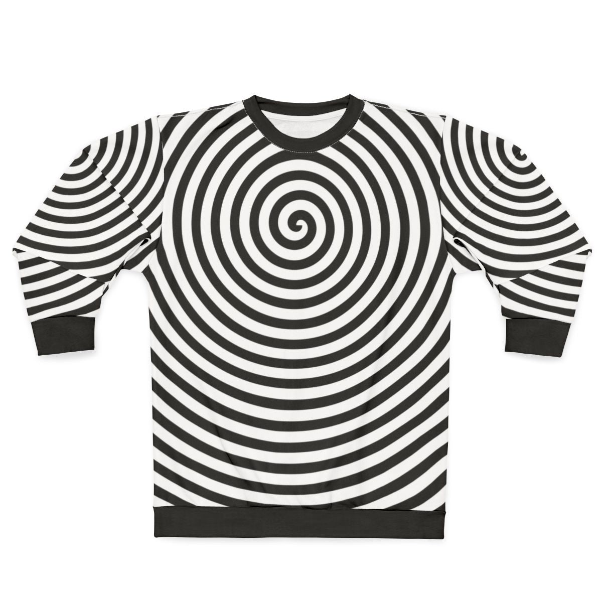 Trippy spiral black and white sweatshirt