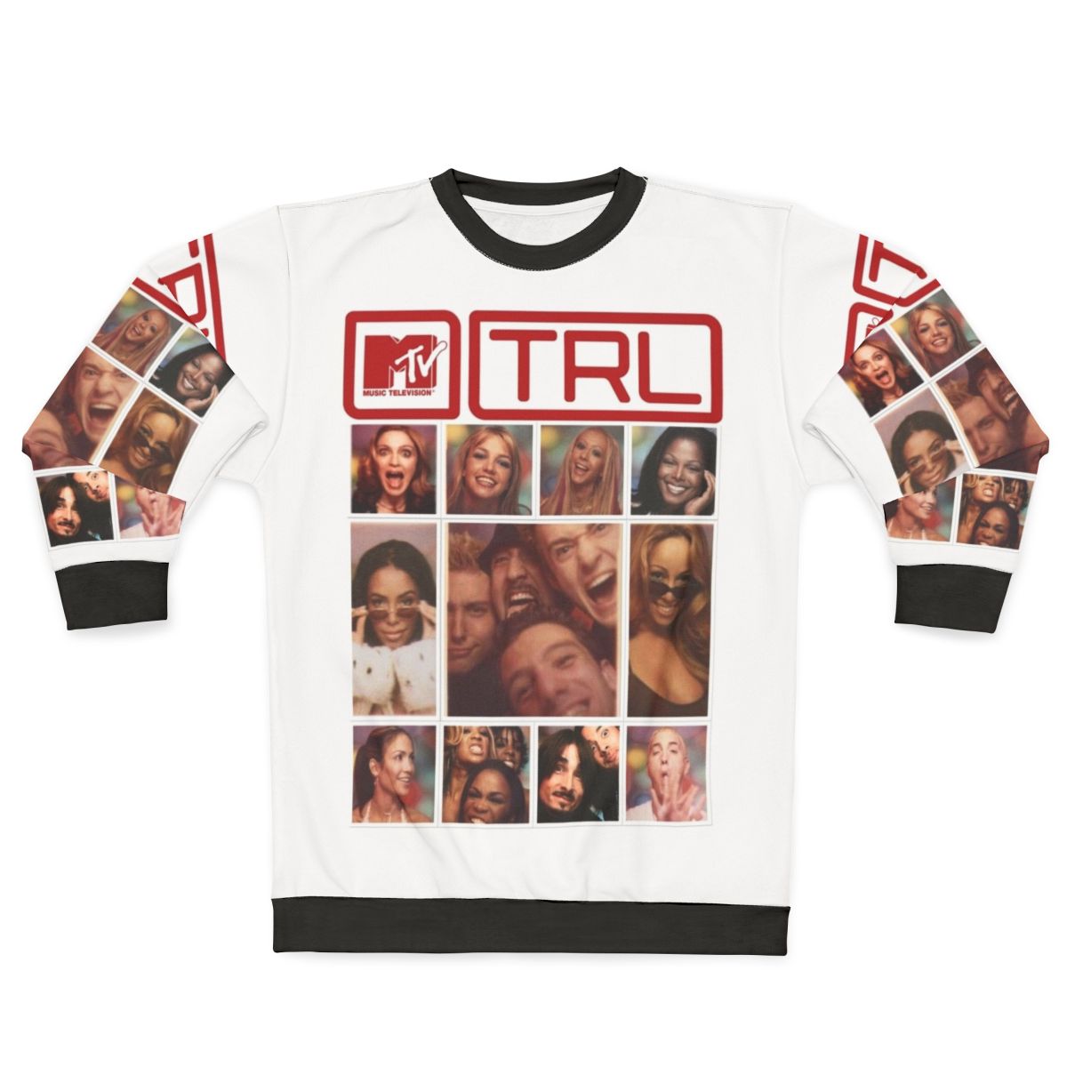 Vintage Retro Nostalgia Sweatshirt with 90s 2000s Pop Culture Graphics