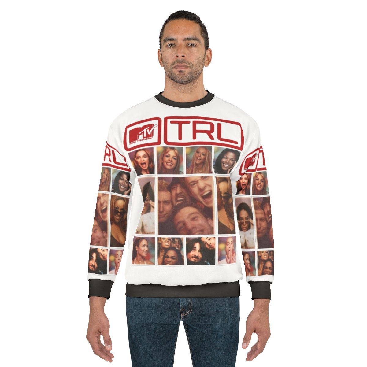 Vintage Retro Nostalgia Sweatshirt with 90s 2000s Pop Culture Graphics