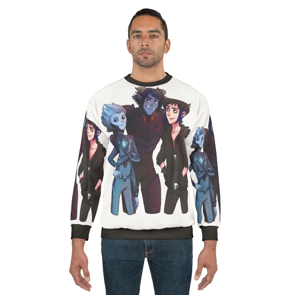 Trollhunters Sweatshirt with Jim Lake Jr. and Troll Superhero Design