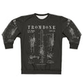 Vintage Trombone Patent Blueprint Print Sweatshirt
