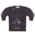 Tron movie inspired sweatshirt with futuristic grid pattern