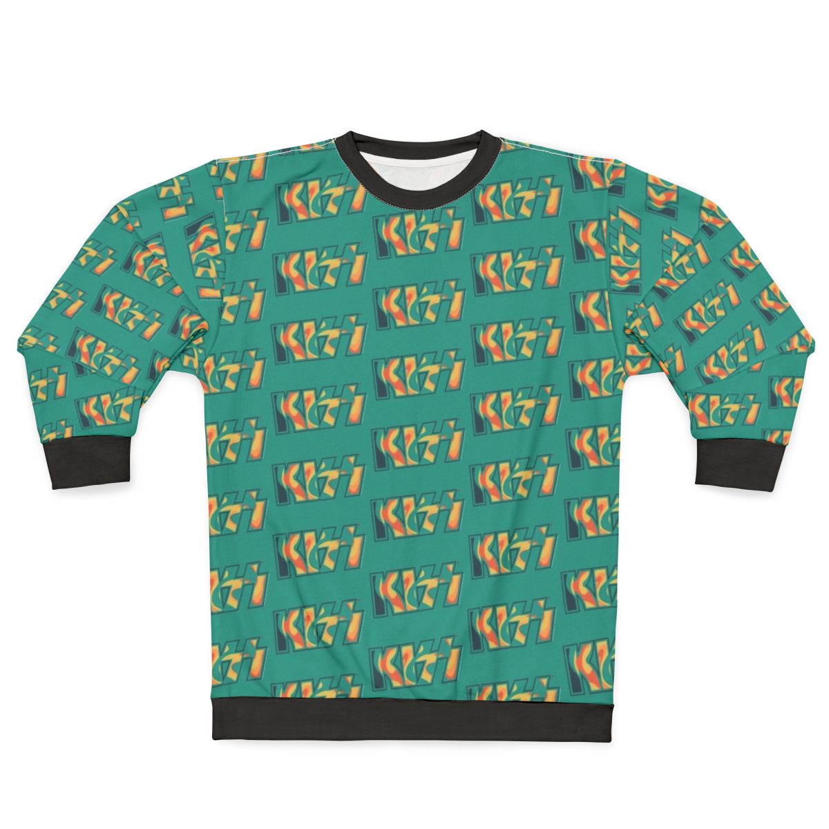 Kiss the Band Tropical Tie Dye Green Sweatshirt