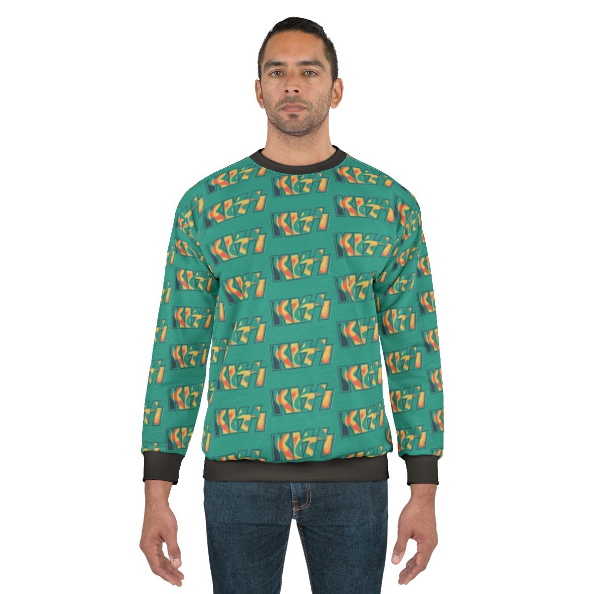 Kiss the Band Tropical Tie Dye Green Sweatshirt