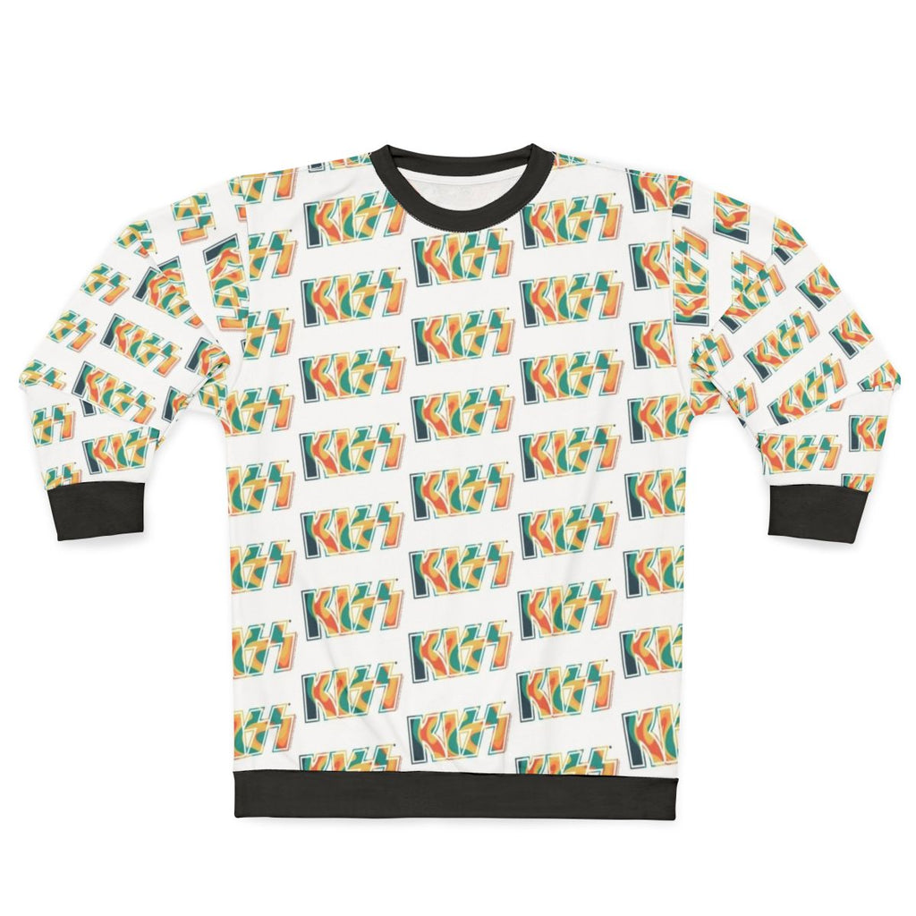 Tropical tie dye Kiss the Band logo sweatshirt