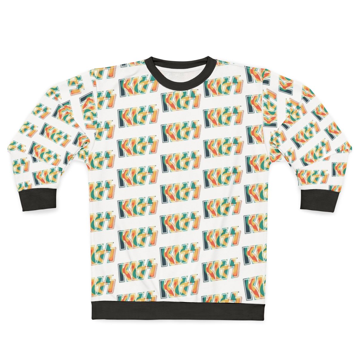 Tropical tie dye Kiss the Band logo sweatshirt