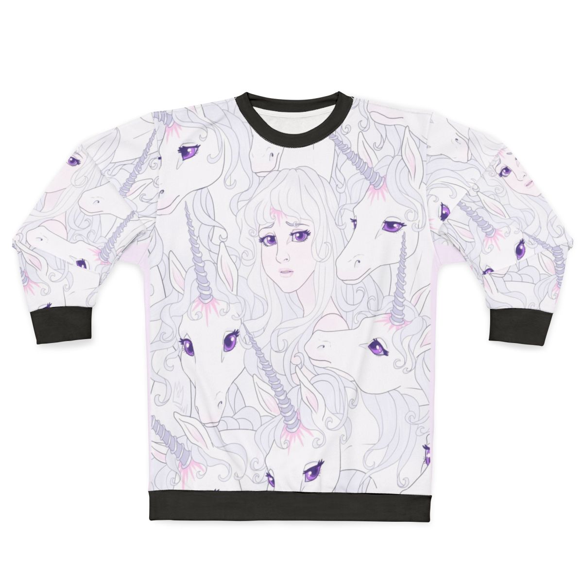 The Last Unicorn inspired fantasy sweatshirt with unicorn design