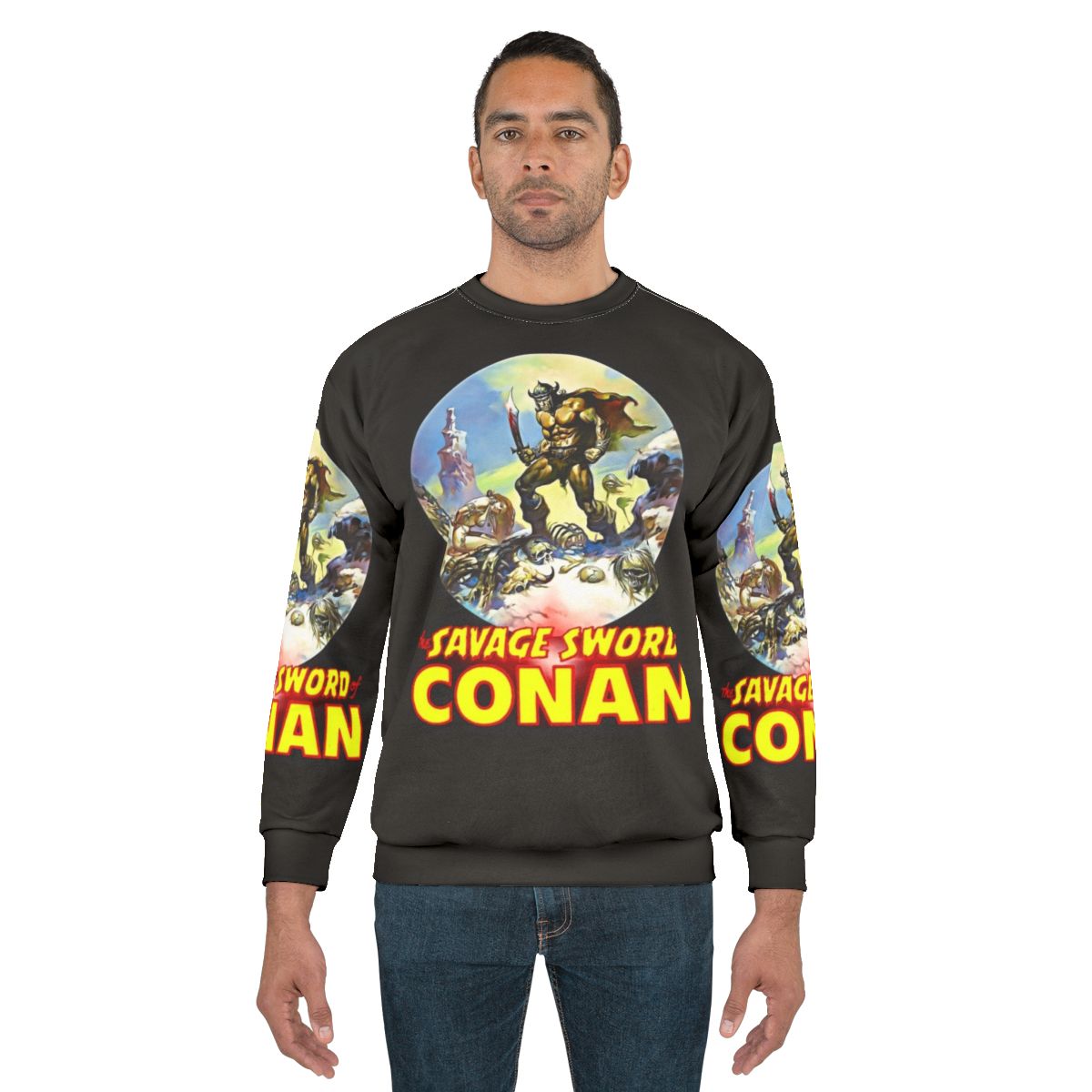 Conan the Barbarian Sweatshirt with Sword and Sorcery Graphics