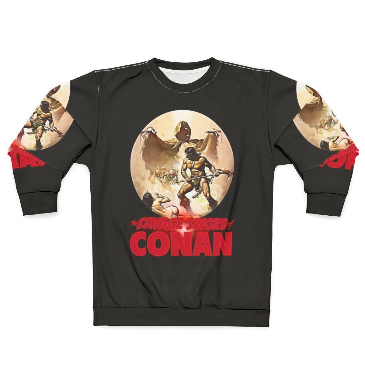 Conan the Barbarian sweatshirt featuring sword and sorcery comic art