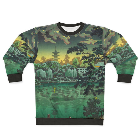 Ukiyo-e inspired sweatshirt featuring Tsuchiya Koitsu's Ueno Shinobazu Pond artwork