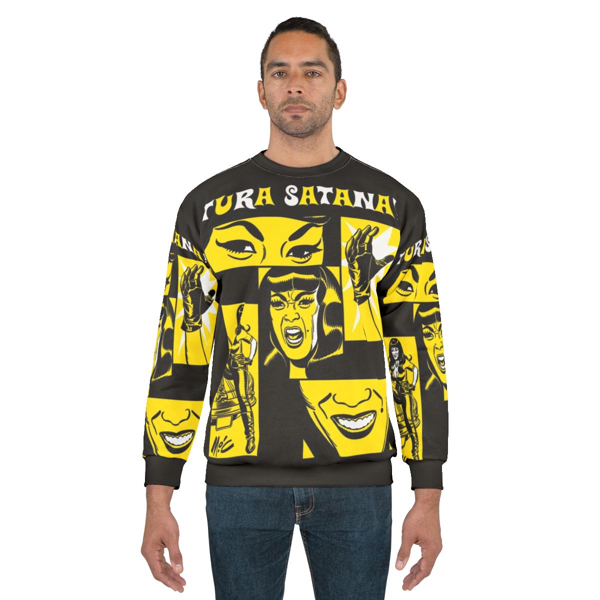 Tura Satana Retro Sweatshirt with Mitch Oconnell Pop Art Design