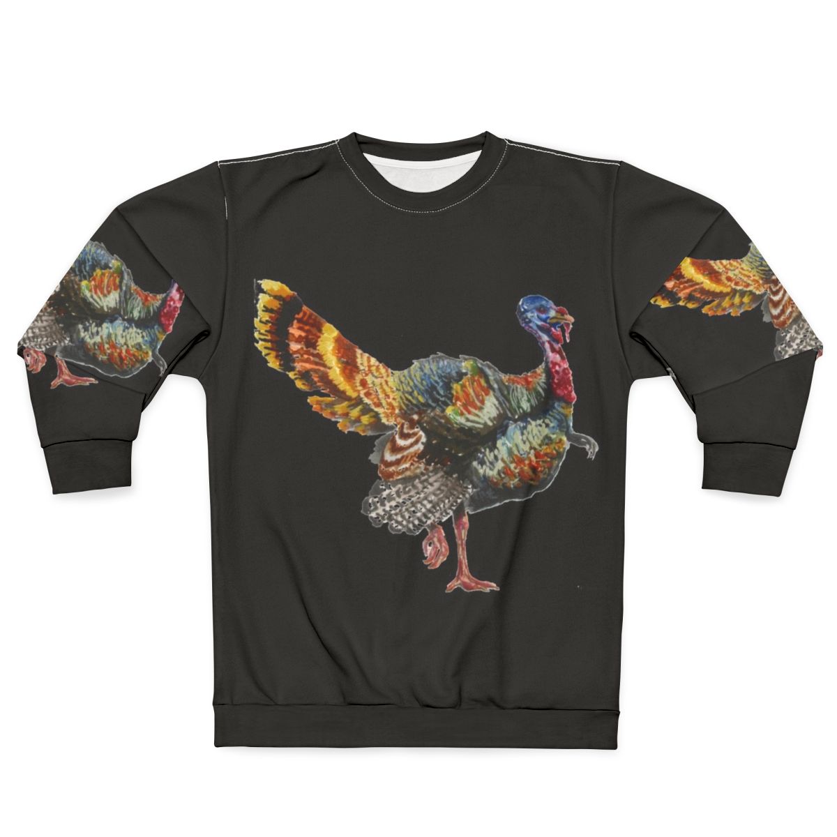 Turkey plumage watercolor sweatshirt