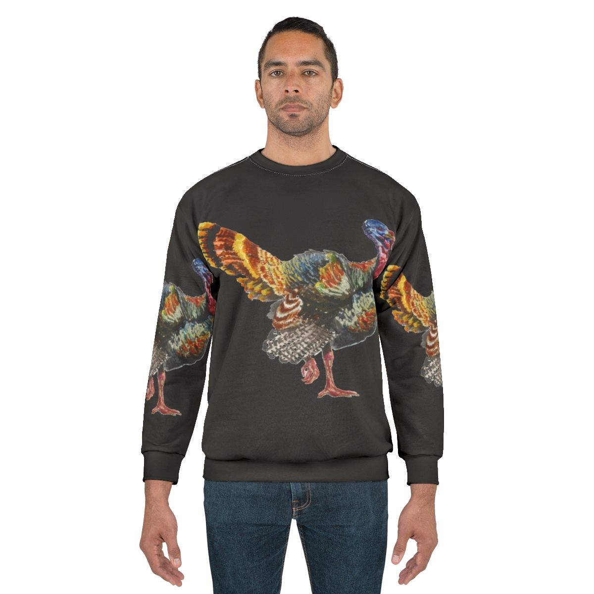Turkey plumage watercolor sweatshirt