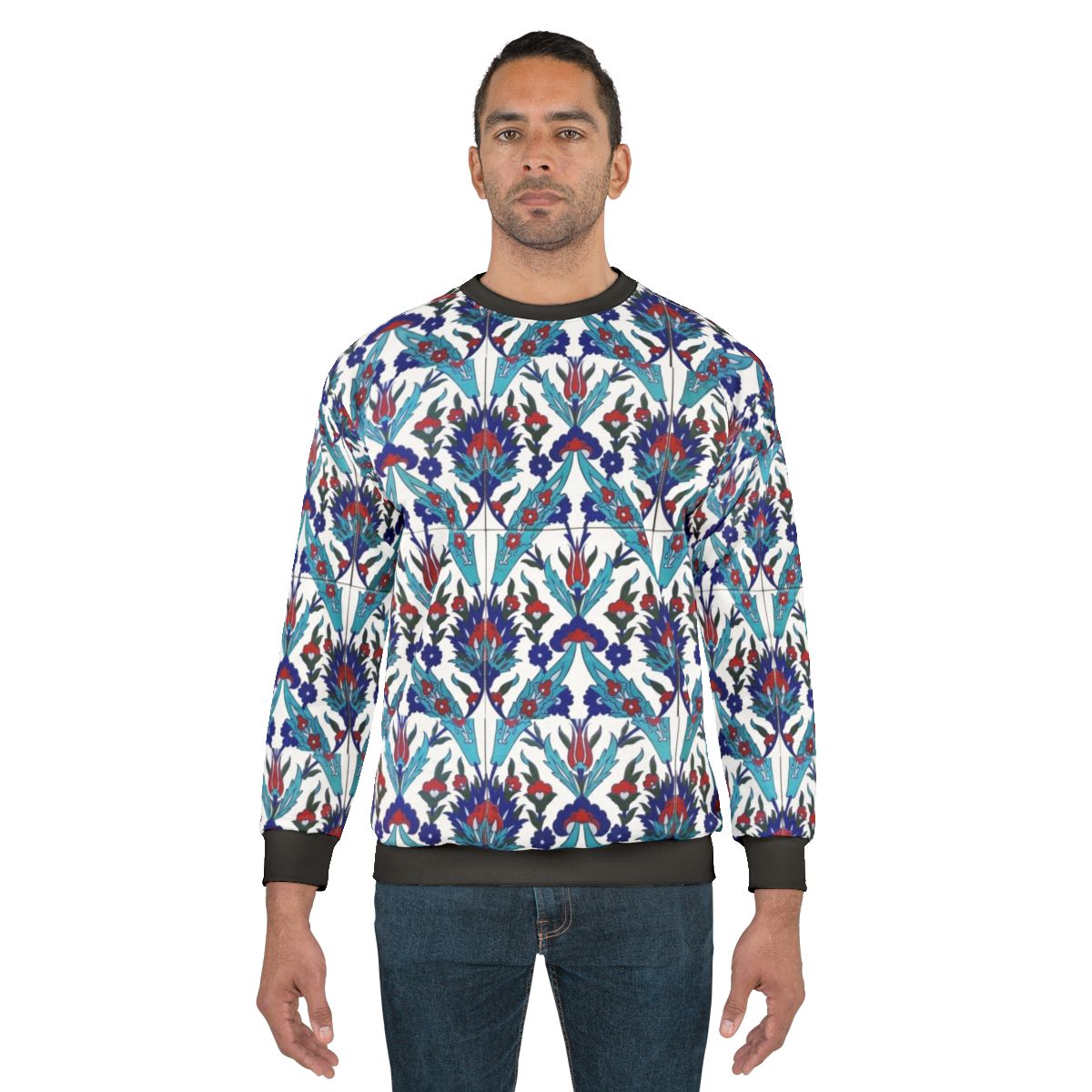 Turkish Iznik Floral Pattern Sweatshirt