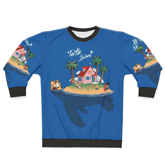 Turtle Island Sweatshirt - Anime & Manga Inspired Summer Beach Surf Design