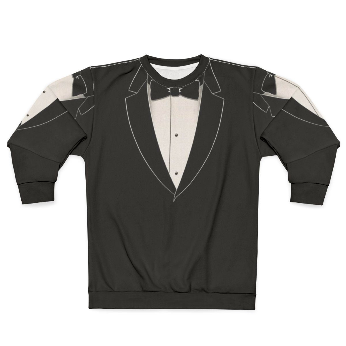 Black and White Tuxedo-Style Sweatshirt