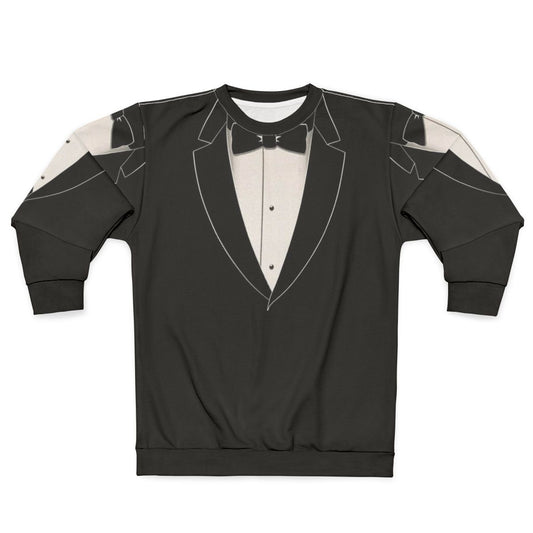 Black and White Tuxedo-Style Sweatshirt