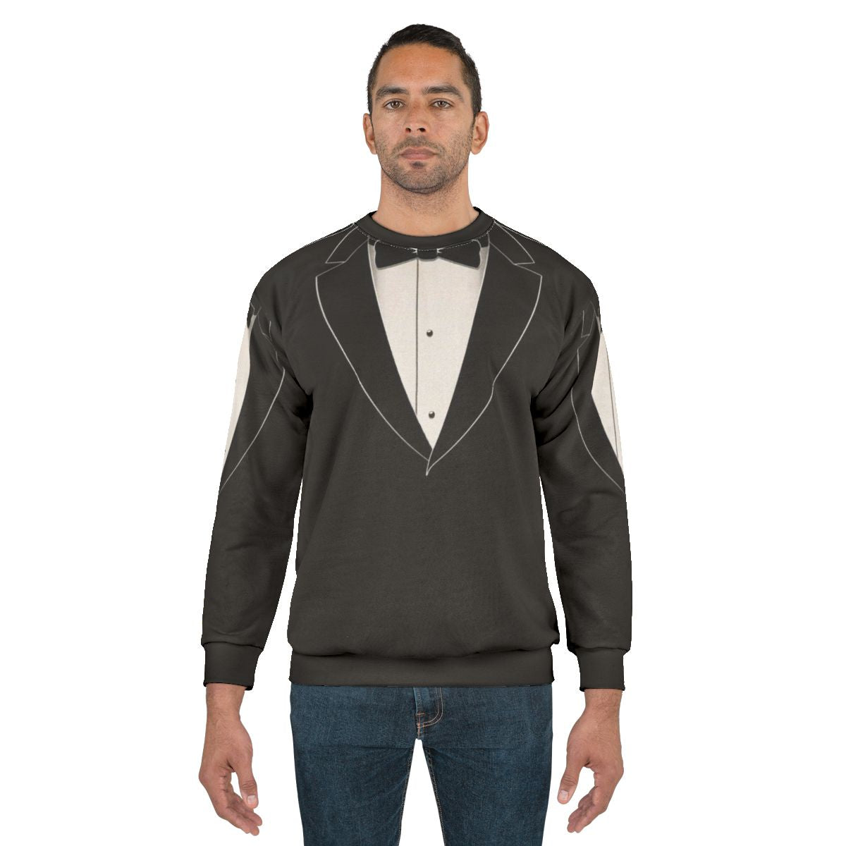 Black and White Tuxedo-Style Sweatshirt