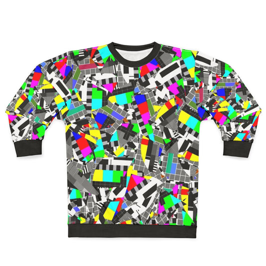 TV Test Image Sweatshirt featuring a glitch pattern abstract geometric design