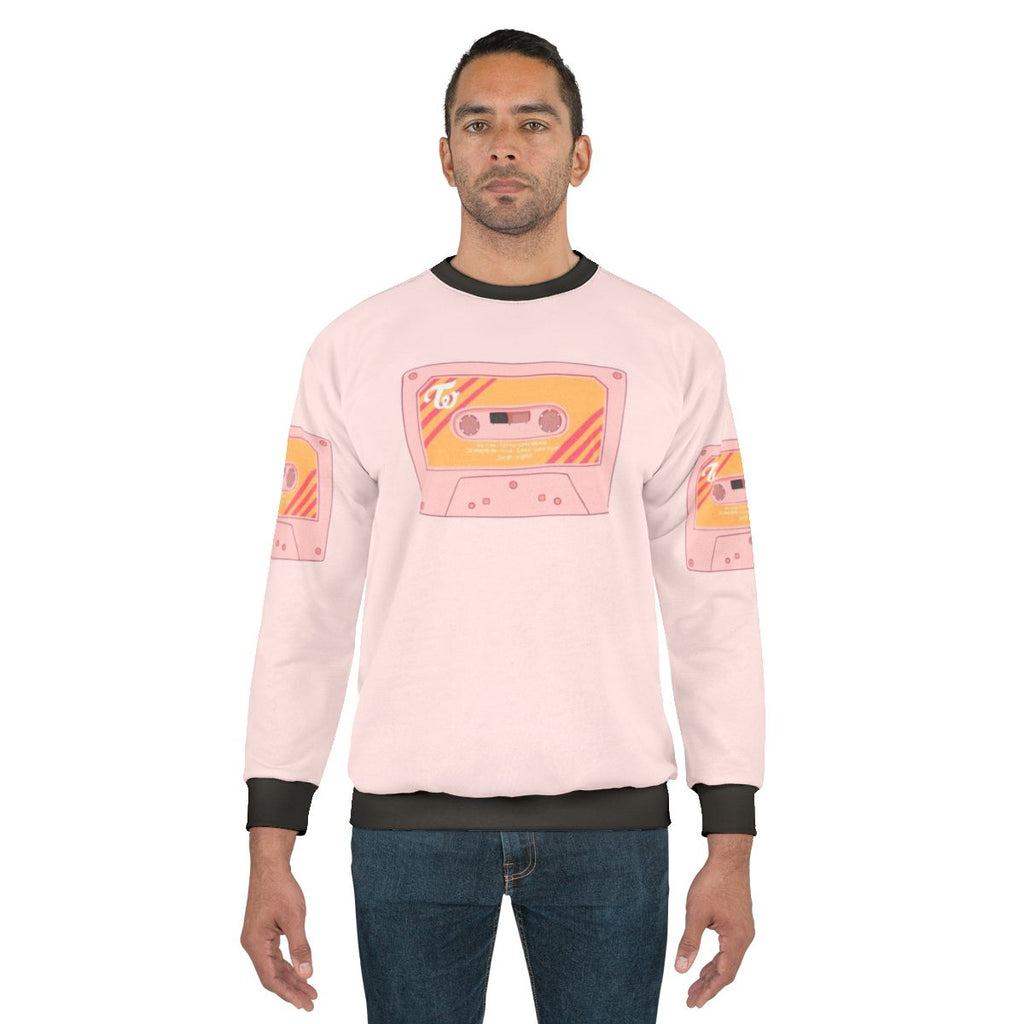 Twice Cassette Sweatshirt featuring members Sana, Mina, Jihyo, Momo, Dahyun, Jeongyeon, Tzuyu, Chaeyoung, and Nayeon