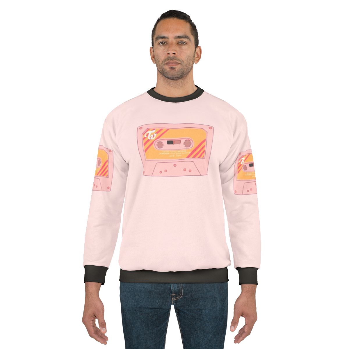 Twice Cassette Sweatshirt featuring members Sana, Mina, Jihyo, Momo, Dahyun, Jeongyeon, Tzuyu, Chaeyoung, and Nayeon
