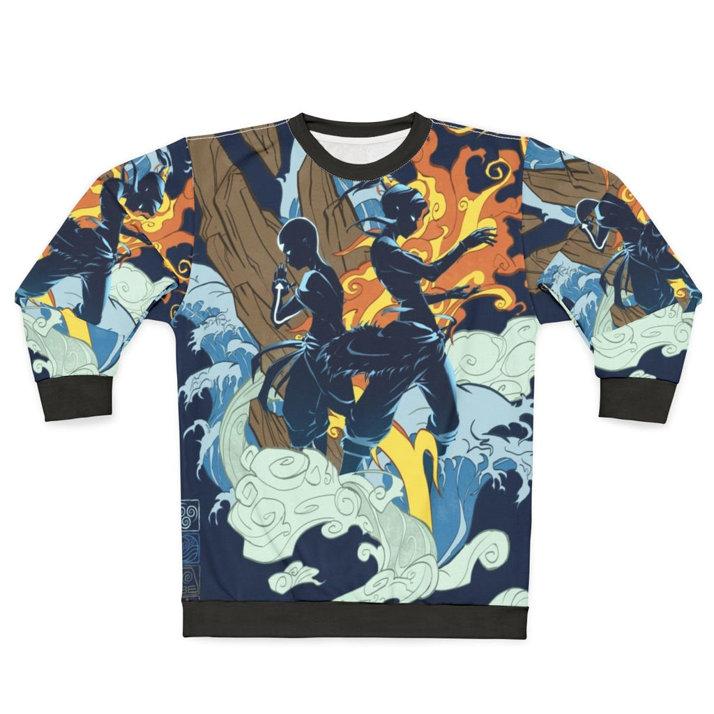 Avatar-inspired two spirits sweatshirt featuring iconic characters