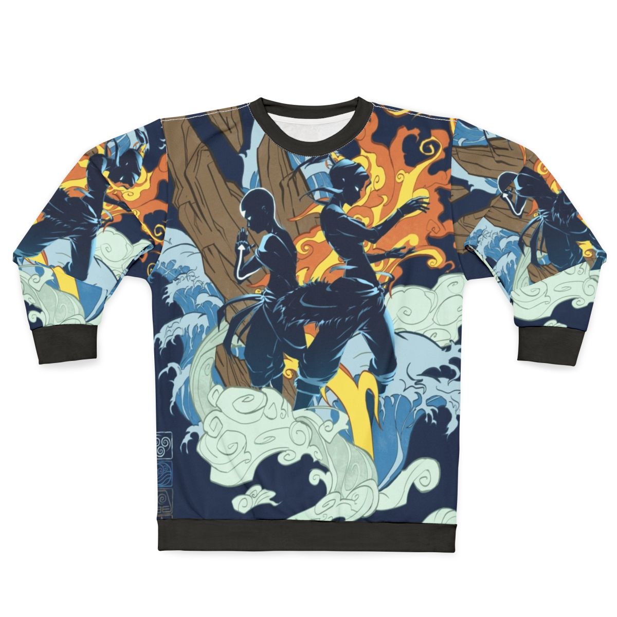 Avatar-inspired two spirits sweatshirt featuring iconic characters