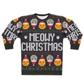 Ugly Christmas sweater cat wearing a festive cat sweatshirt