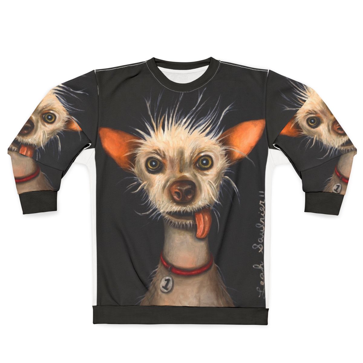 Ugly Dog Sweatshirt with Funny and Goofy Chihuahua or Chinese Crested Design