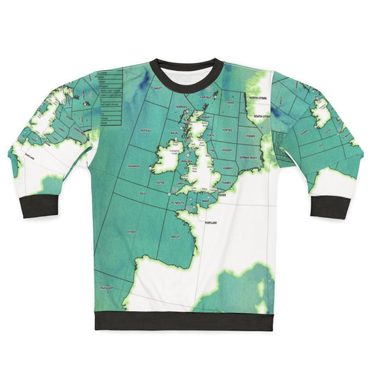 UK Shipping Forecast Map Sweatshirt - Nautical Weather Forecast Apparel