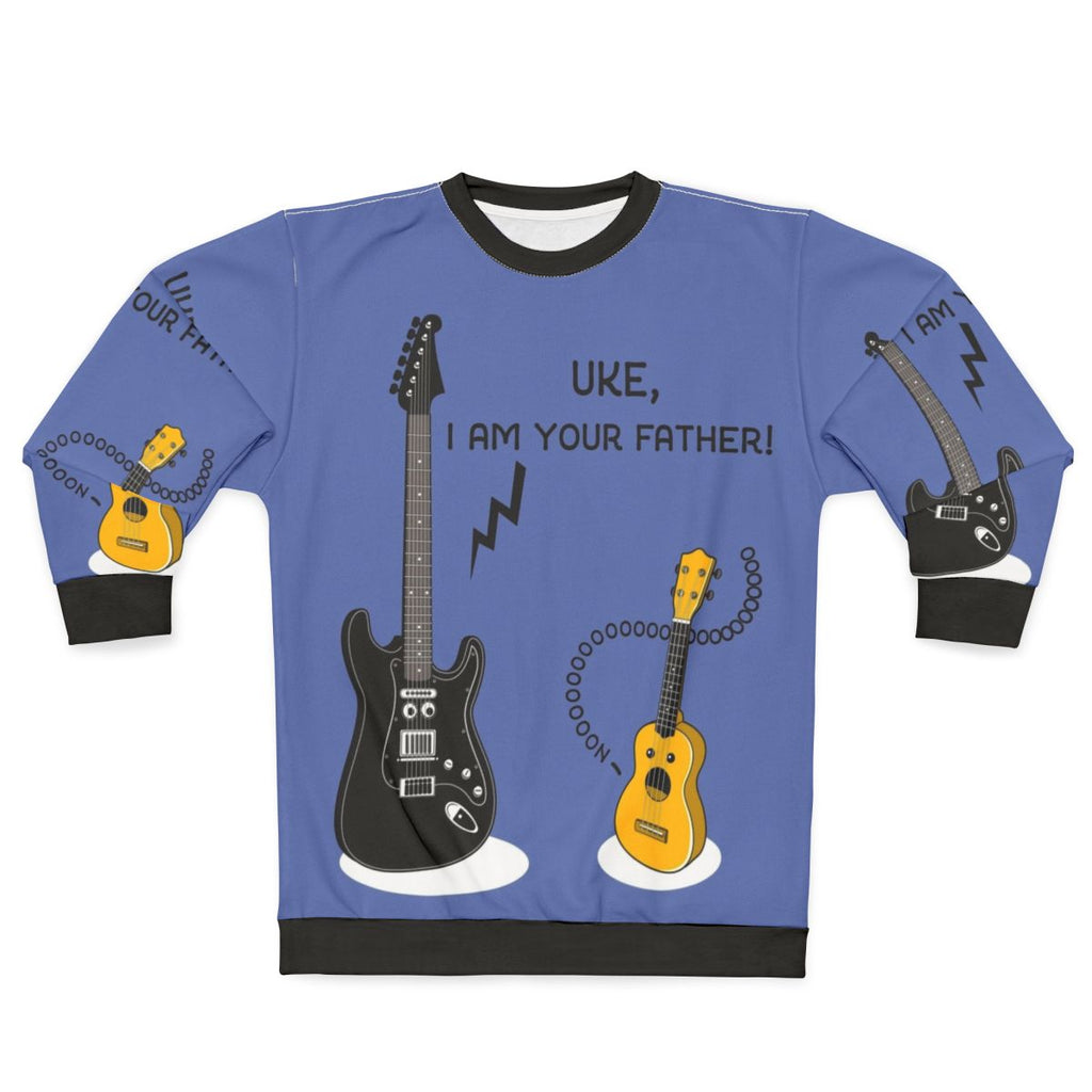 "Uke I Am Your Father" Sweatshirt featuring a ukulele and Star Wars pun