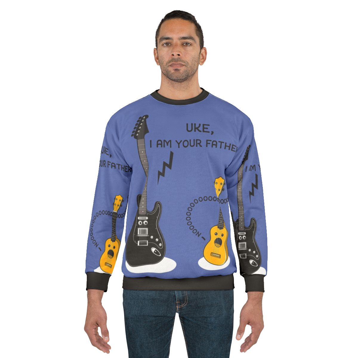 "Uke I Am Your Father" Sweatshirt featuring a ukulele and Star Wars pun