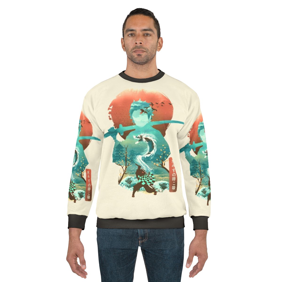 Ukiyo-E Inspired Vintage Japanese Water Art Sweatshirt