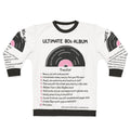 80s music inspired sweatshirt with retro album artwork