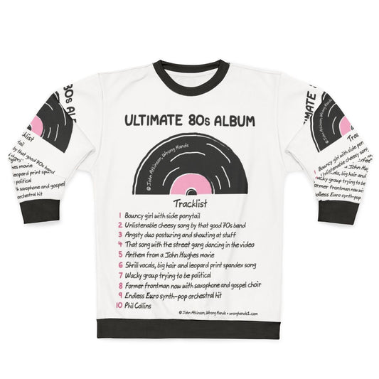 80s music inspired sweatshirt with retro album artwork