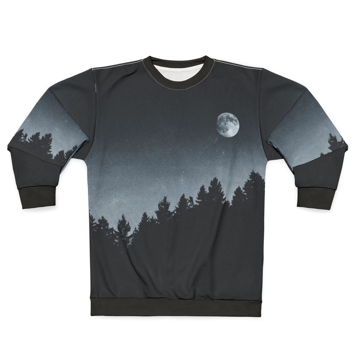 Under Moonlight Sweatshirt with Nature, Cascadia Trees, and Vintage Mountain Design