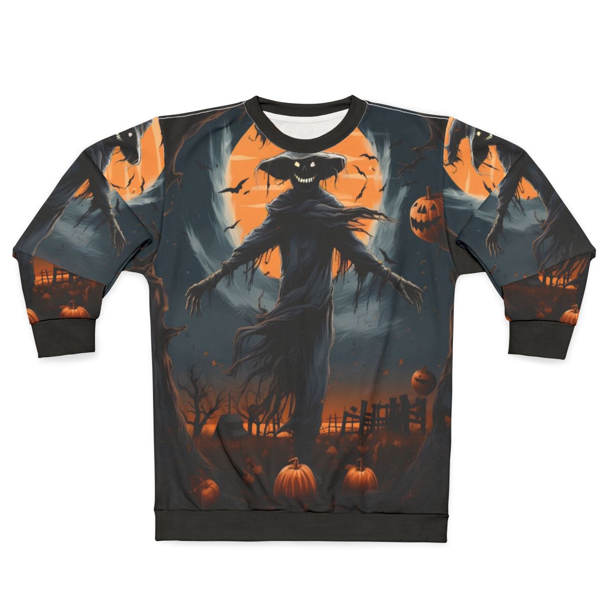 Under the Halloween Moon Scarecrow Sweatshirt
